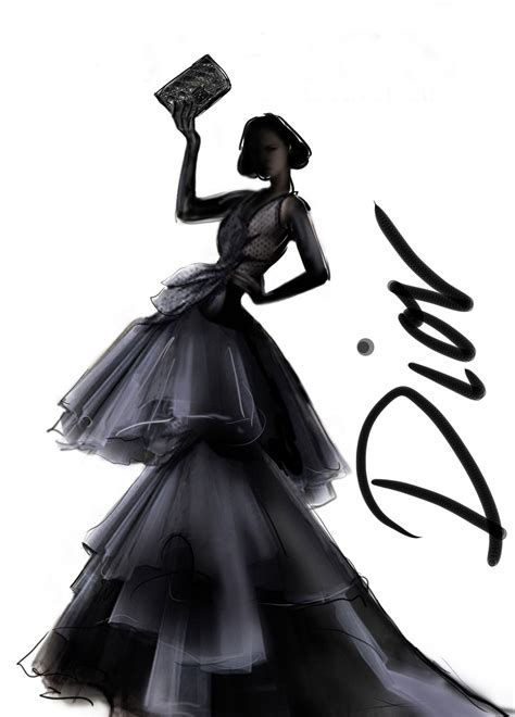 dior dress sketches|Dior lady art images.